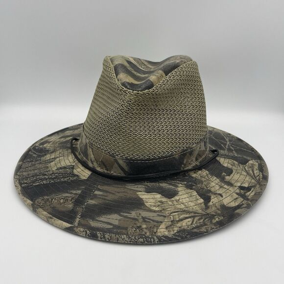 Henschel USA Men's Aussie Mossy Oak Break Up Camouflage Safari Hat Size Small - Picture 1 of 16